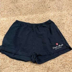 Brandy Melville Black Saint Moritz Embroidered Lounge Shorts
